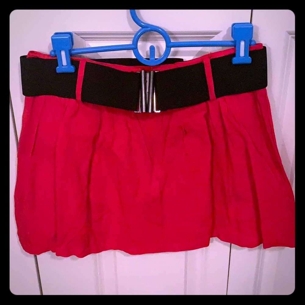 Red Skirt with Black Belt